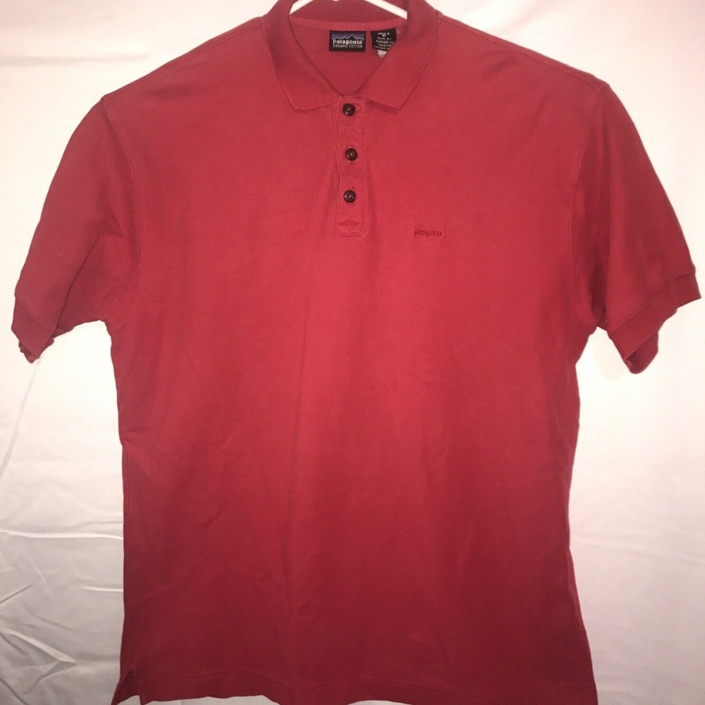 Patagonia Organic Cotton Medium Men Red Polo